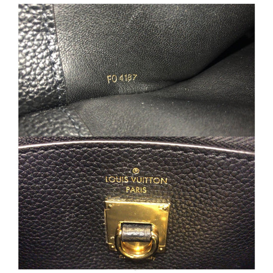 Authenticated Used Louis Vuitton 2way Bag City Steamer MM Black Gold Noir  M51897 Handbag Leather FO4187 LOUIS VUITTON Circle Grain Calf Ladies 