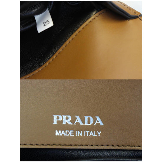 PRADA Sidonie Calf Leather Shoulder Bag Brown/Black 1BD168-US