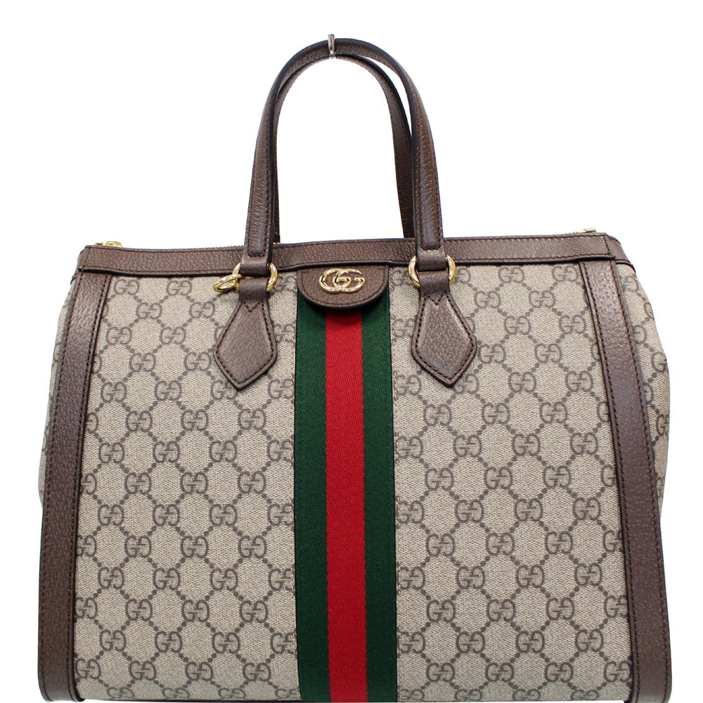 GUCCI Ophidia Medium GG Supreme Tote Shoulder Bag Beige 524537