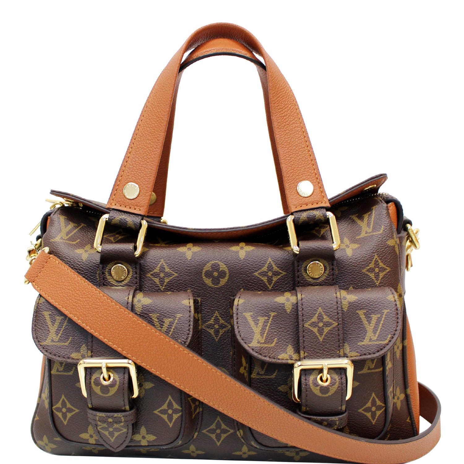 Louis Vuitton Manhattan NM Handbag Monogram Canvas with Leather Brown  2403222