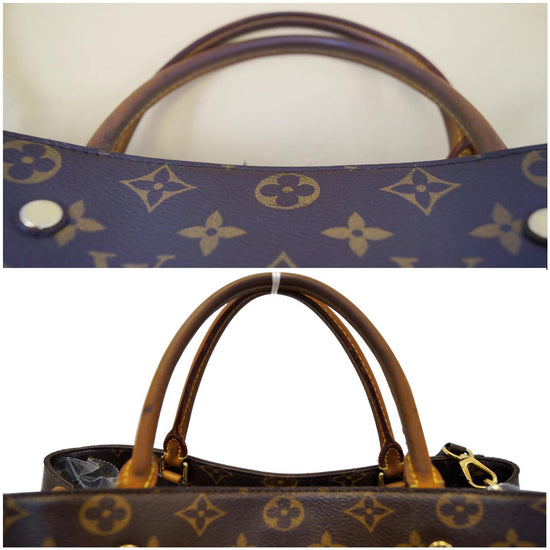 Montaigne cloth handbag Louis Vuitton Brown in Cloth - 33415035