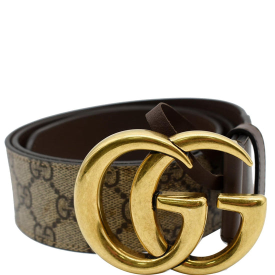 Gucci Double G Wide Leather Belt Antique Brass Buckle 2.75 Width Black in  Leather with Antique Brass - US