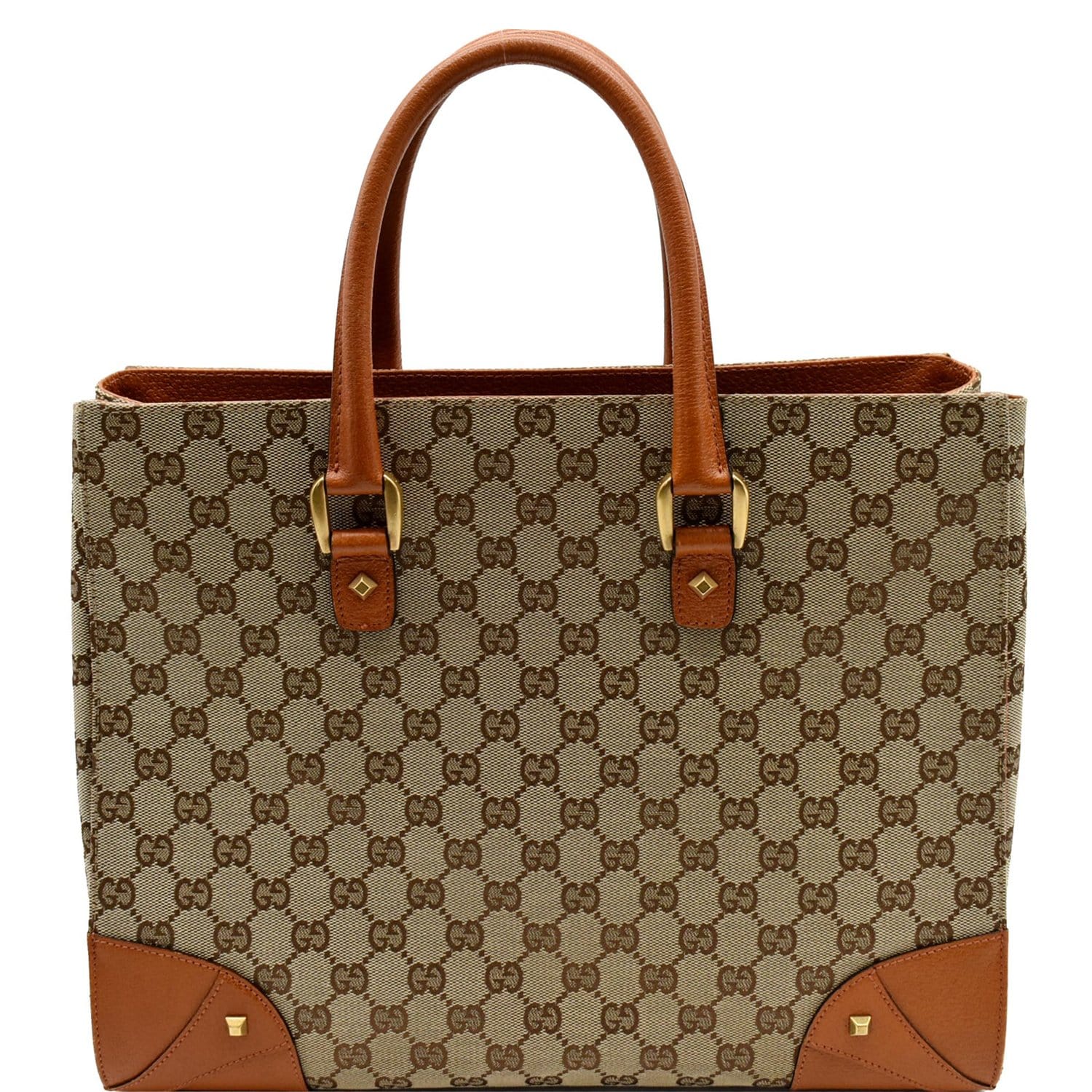 Gucci Gucci Brown Monogram Canvas Tote Handbag