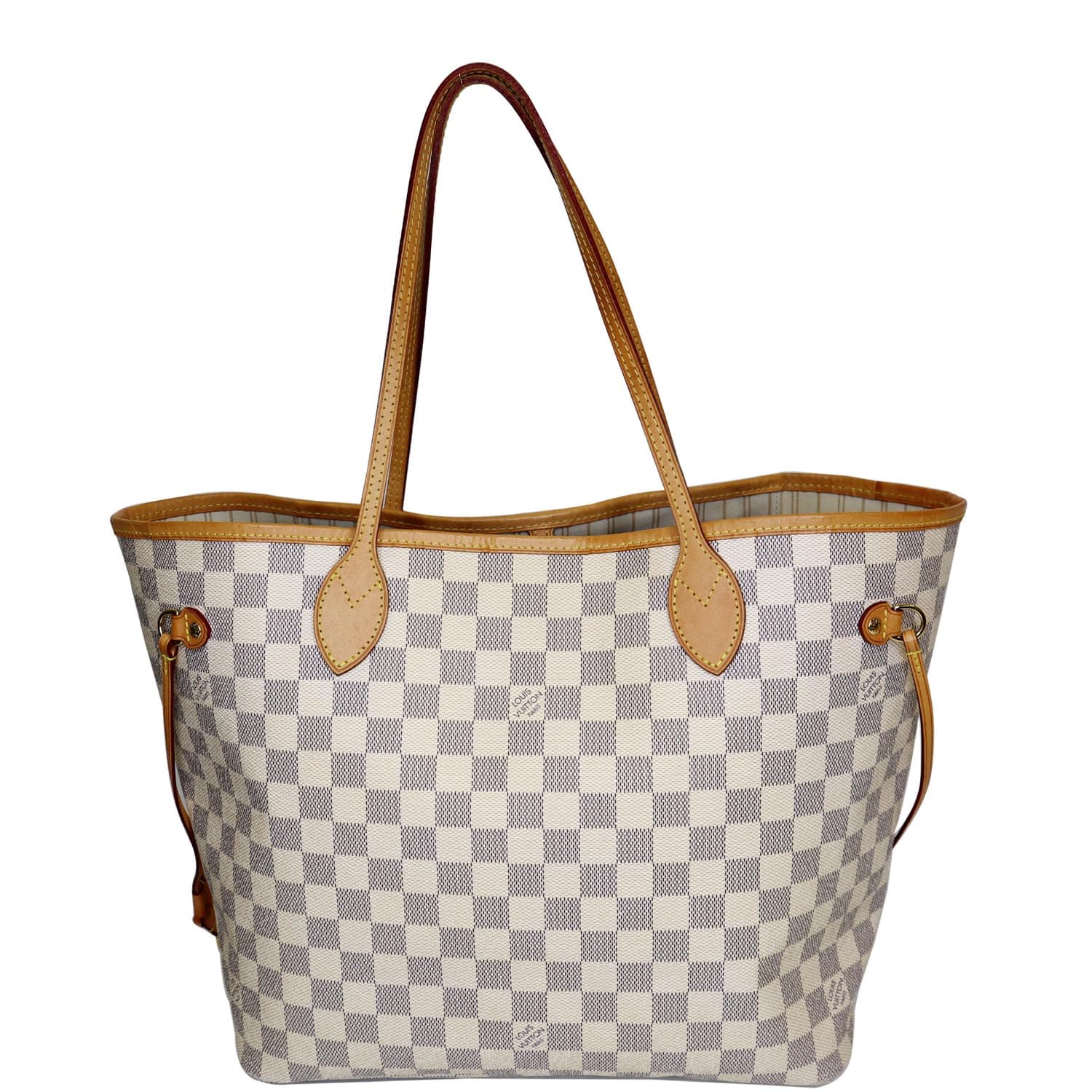 LOUIS VUITTON Neverfull MM Damier Azur Shoulder Bag White