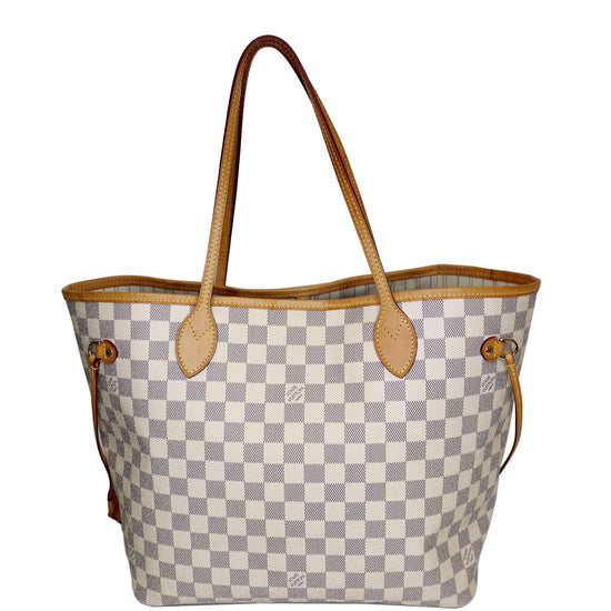 Louis Vuitton Damier Azur Neverfull MM w/ Pouch - White Totes, Handbags -  LOU789883