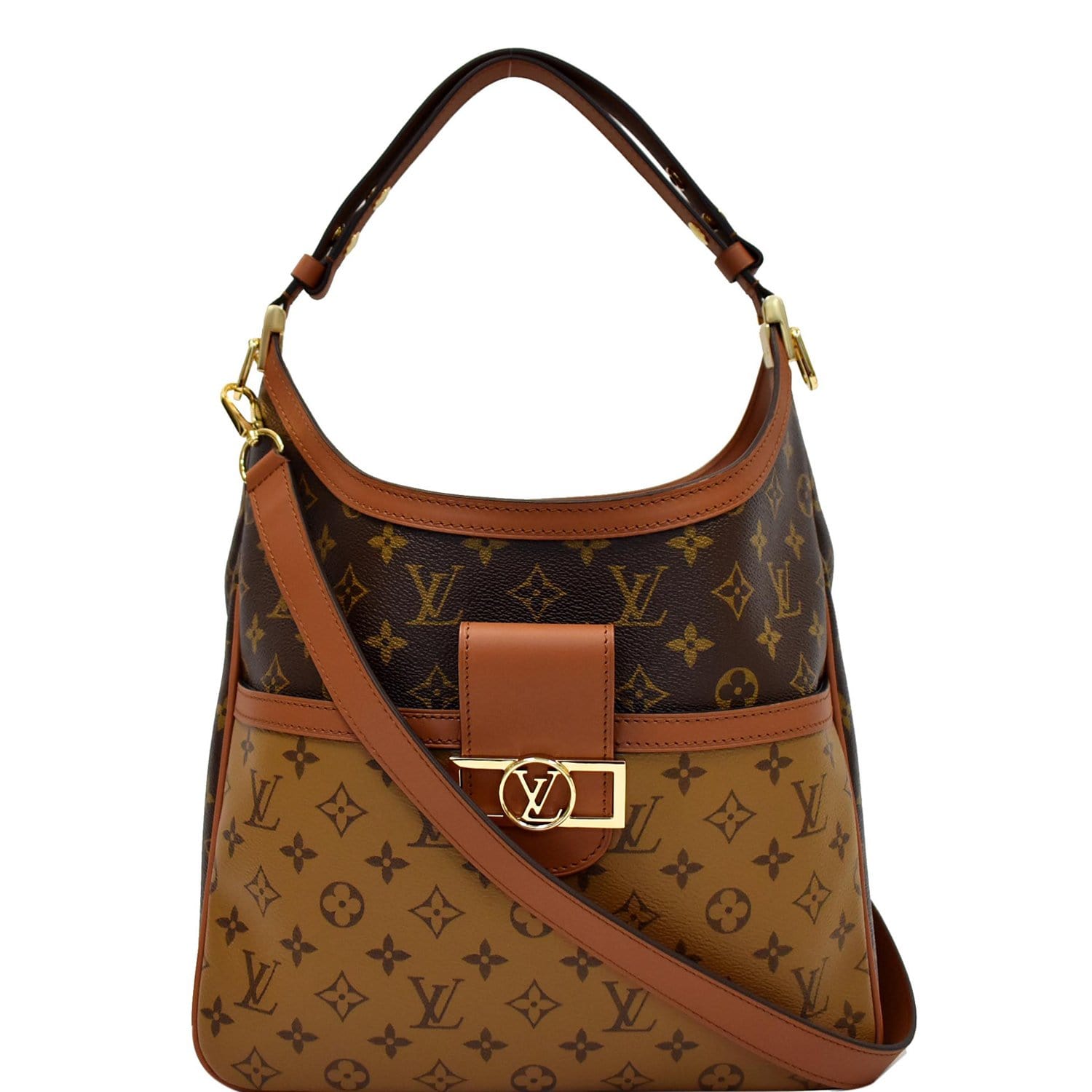 Louis Vuitton LV Dauphine MM Monogram Reverse Shoulder Bag Handbag