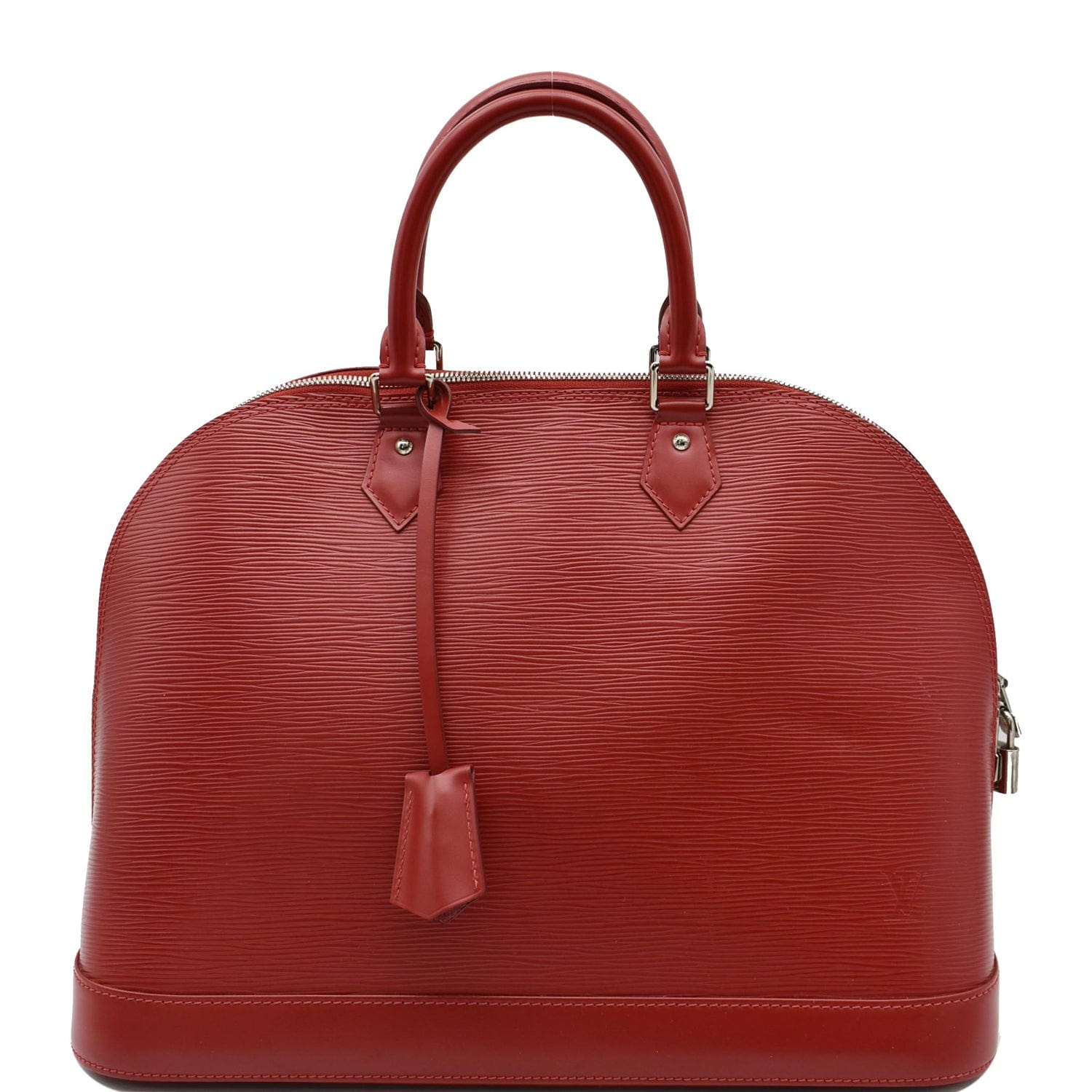 LOUIS VUITTON Alma GM Epi Leather Satchel Bag Red