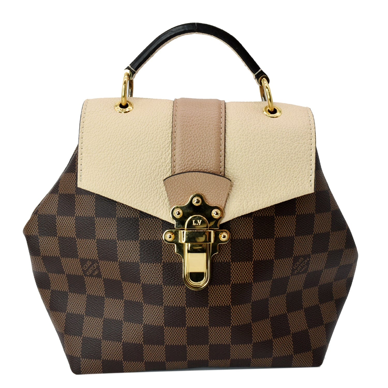 LOUIS VUITTON Clapton Damier Ebene Backpack Bag Creme Beige