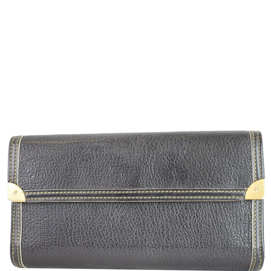 Authenticated Used Louis Vuitton Suhali Porte Tresor International M91836  Women's Suhali Leather Long Wallet (bi-fold) Noir 