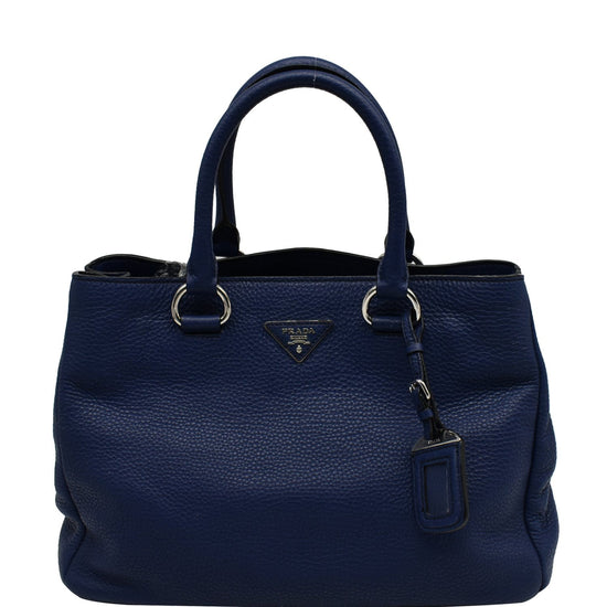 Prada pebbled shop leather tote