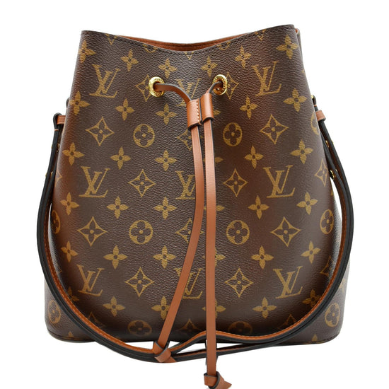 LOUIS VUITTON NeoNoe MM Monogram Caramel Brown Leather Shoulder Bag