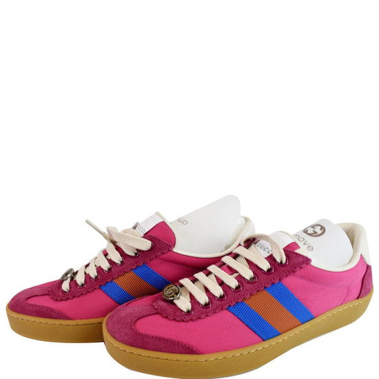 Gucci Run GG Suede Ivory / Pink Low Top Sneakers - Sneak in Peace