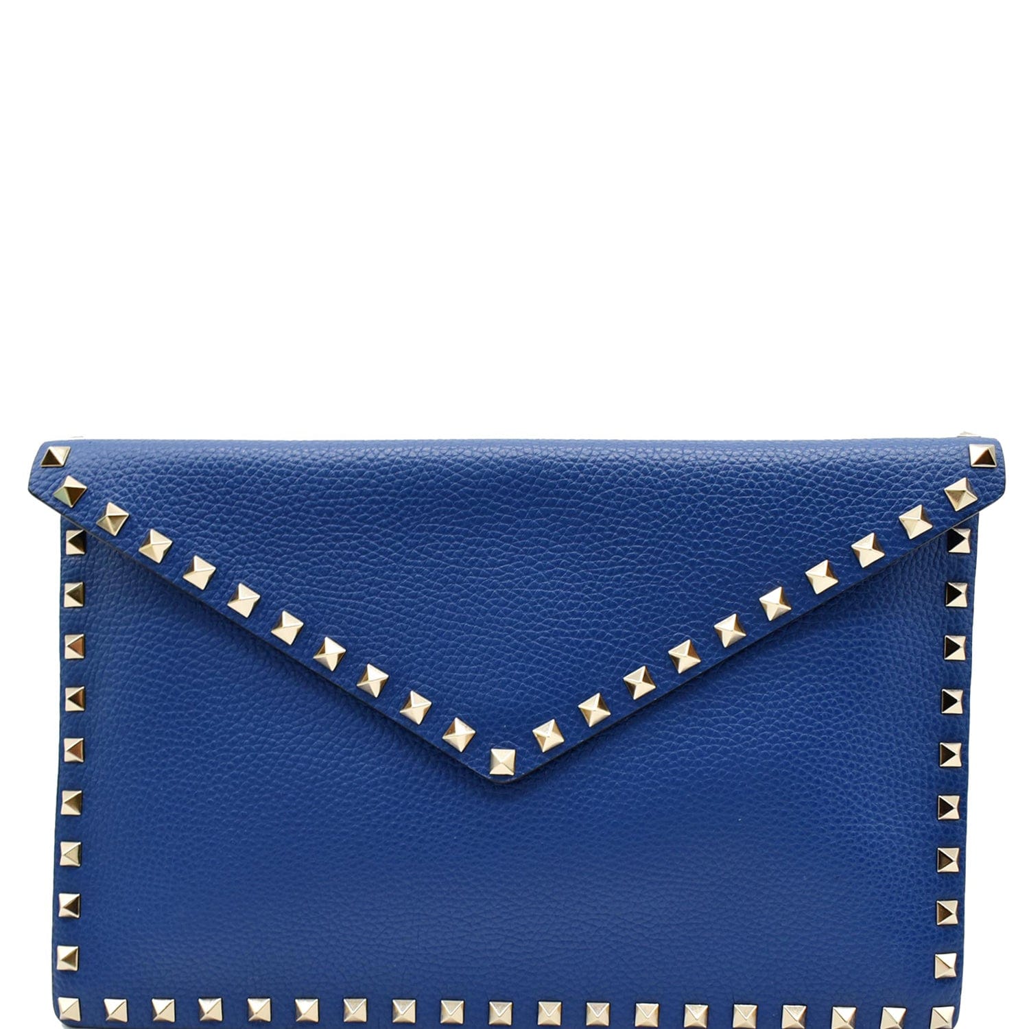 Blue Valentino Rockstud Envelope Wallet on Chain Crossbody Bag