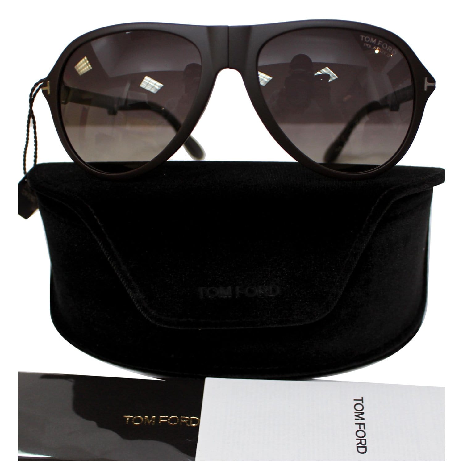 TOM FORD FT0381 60B 59 Dalton Folding Sunglasses Smoke Gradient Polari