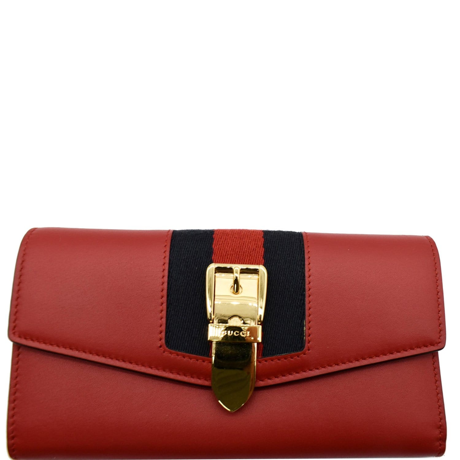 Leather Iside continental purse with chain