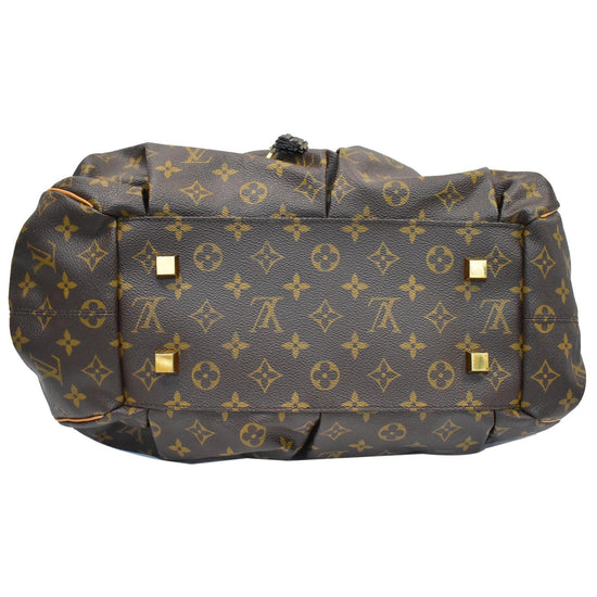Louis Vuitton Irene Handbag Monogram Embossed Suede and Patent Brown 743273