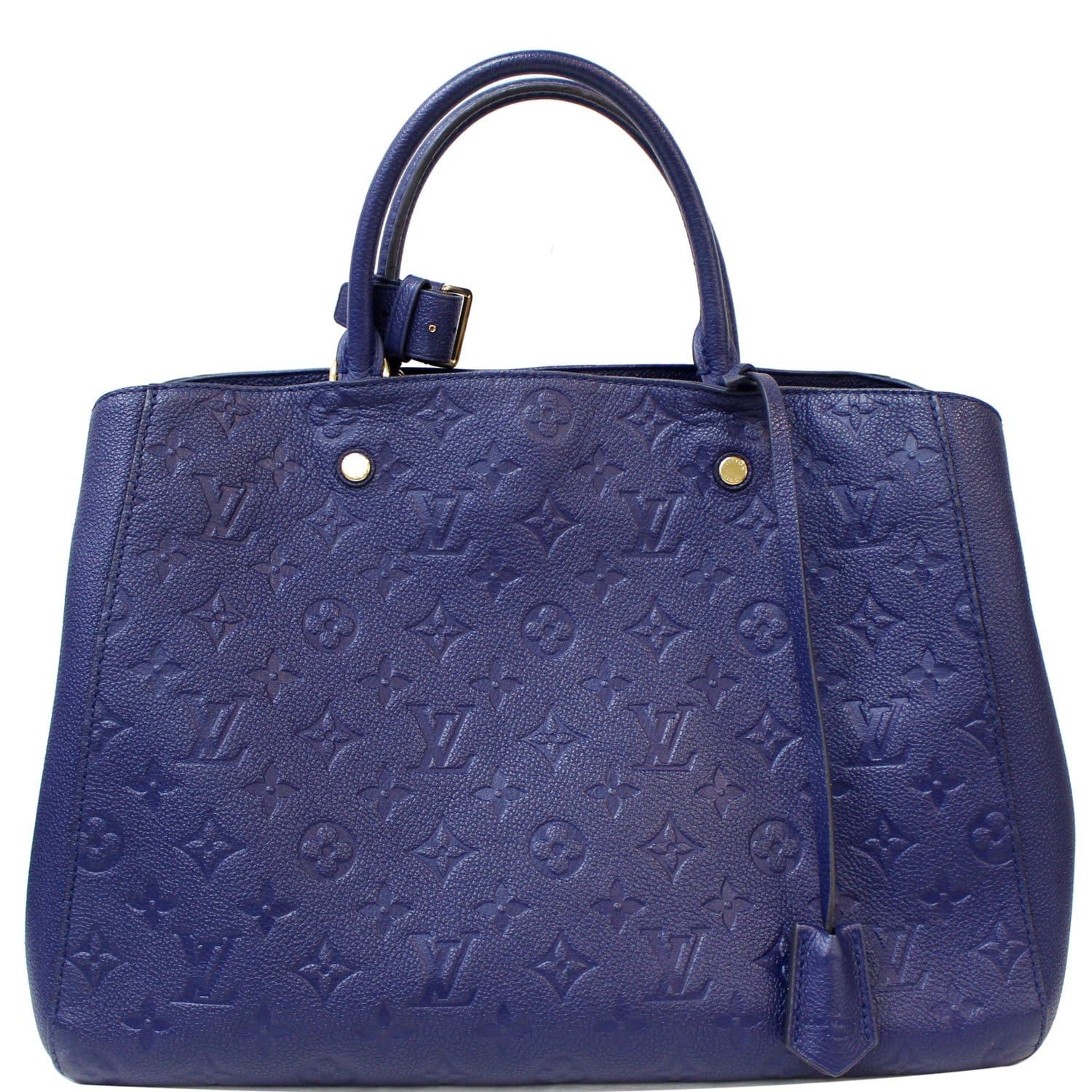 LOUIS VUITTON Authentic Empreinte Leather Tote Handlbag Shoulder Bag Blue