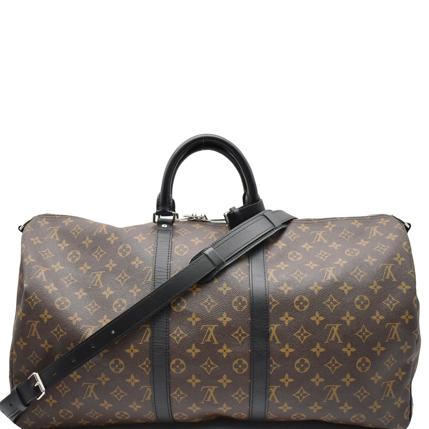 LOUIS VUITTON Keepall Bandouliere 55 Monogram Macassar Travel Bag Brow