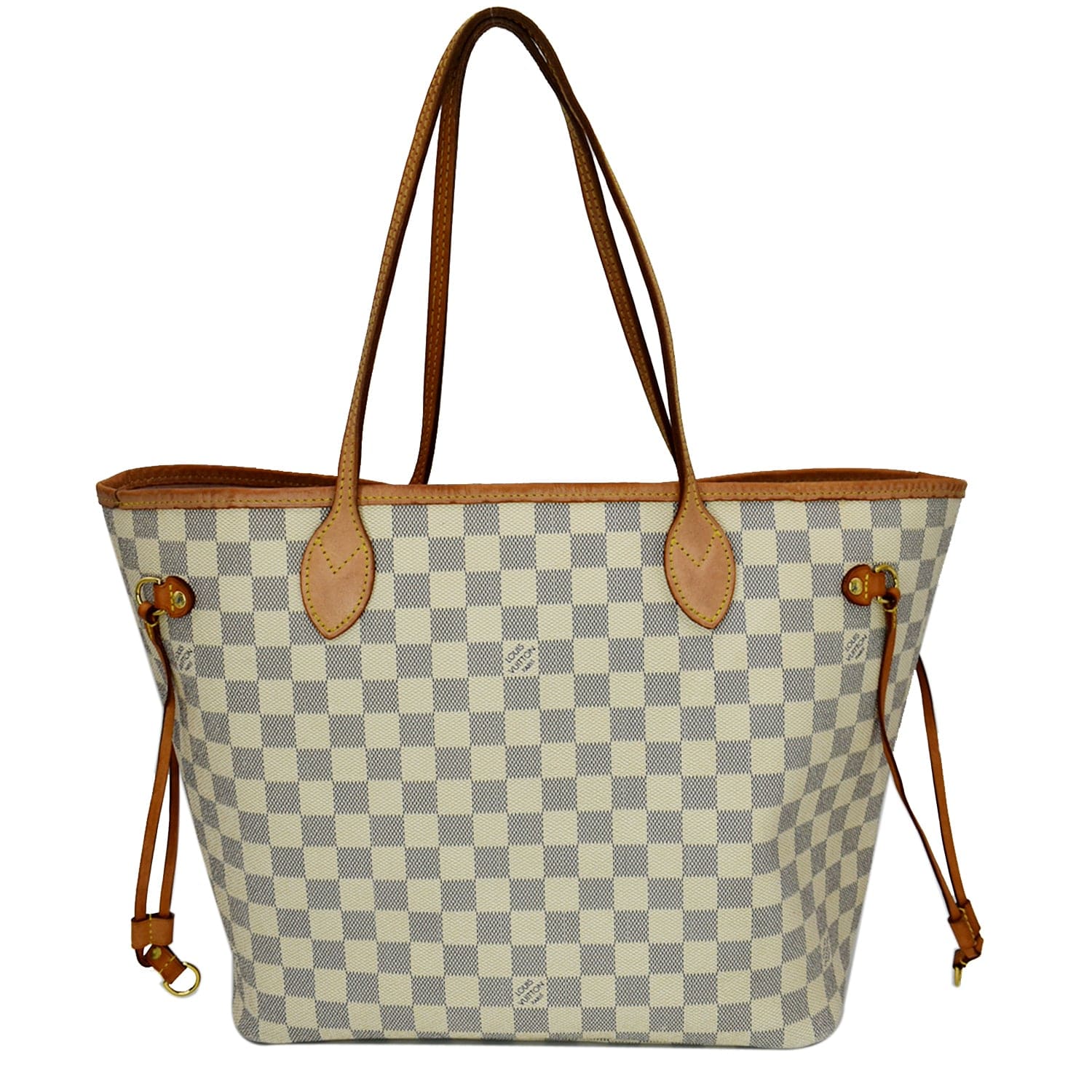 Louis Vuitton Neverfull Mm Rose Ballerine White Damier Azur Canvas Sho -  MyDesignerly