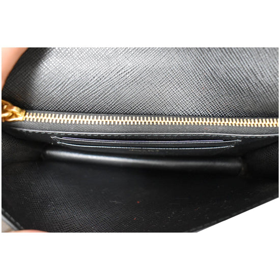 Prada Chain Flap Bag Saffiano Leather Small Black 2087481