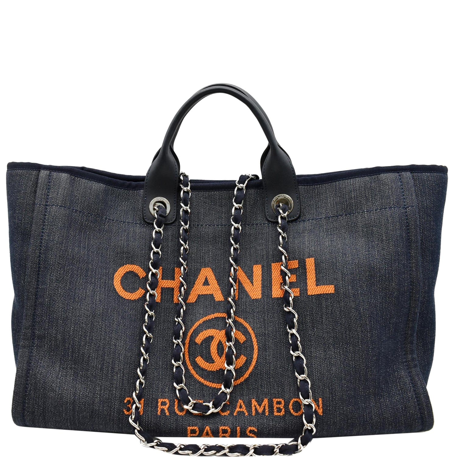 Chanel Grey Canvas Large Deauville Shopping Tote