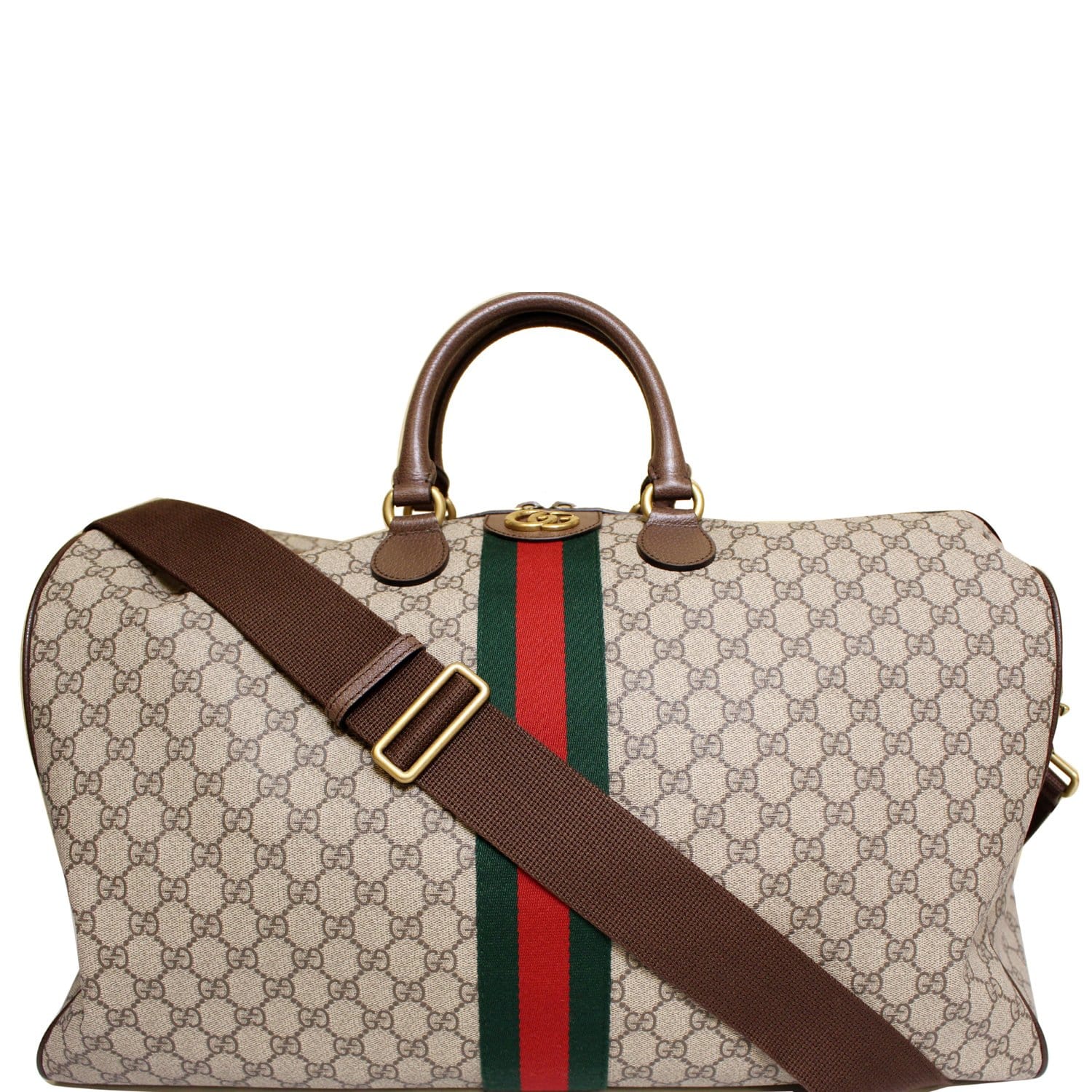 Gucci: Beige Medium Ophidia Duffle Bag