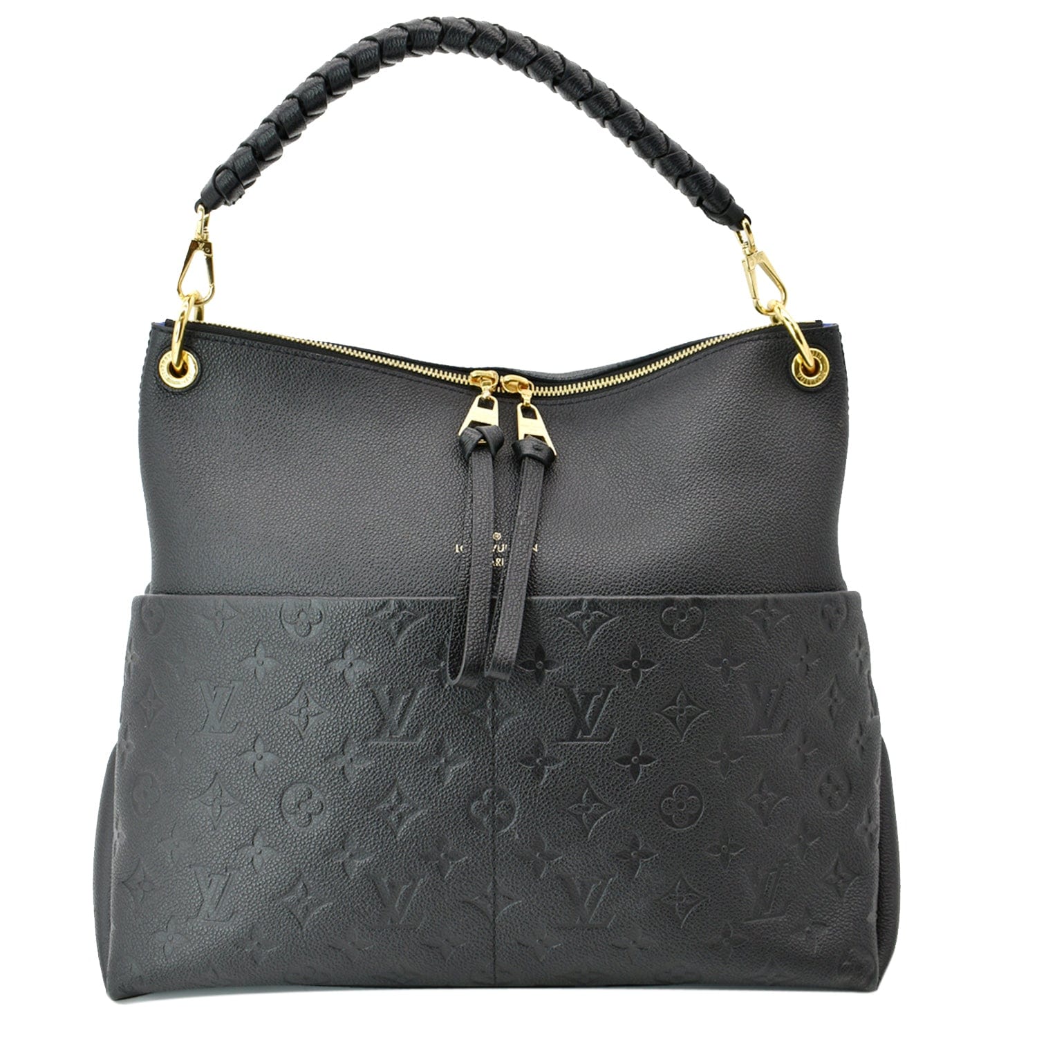 LOUIS VUITTON Maida Monogram Empreinte Leather Hobo Bag Black