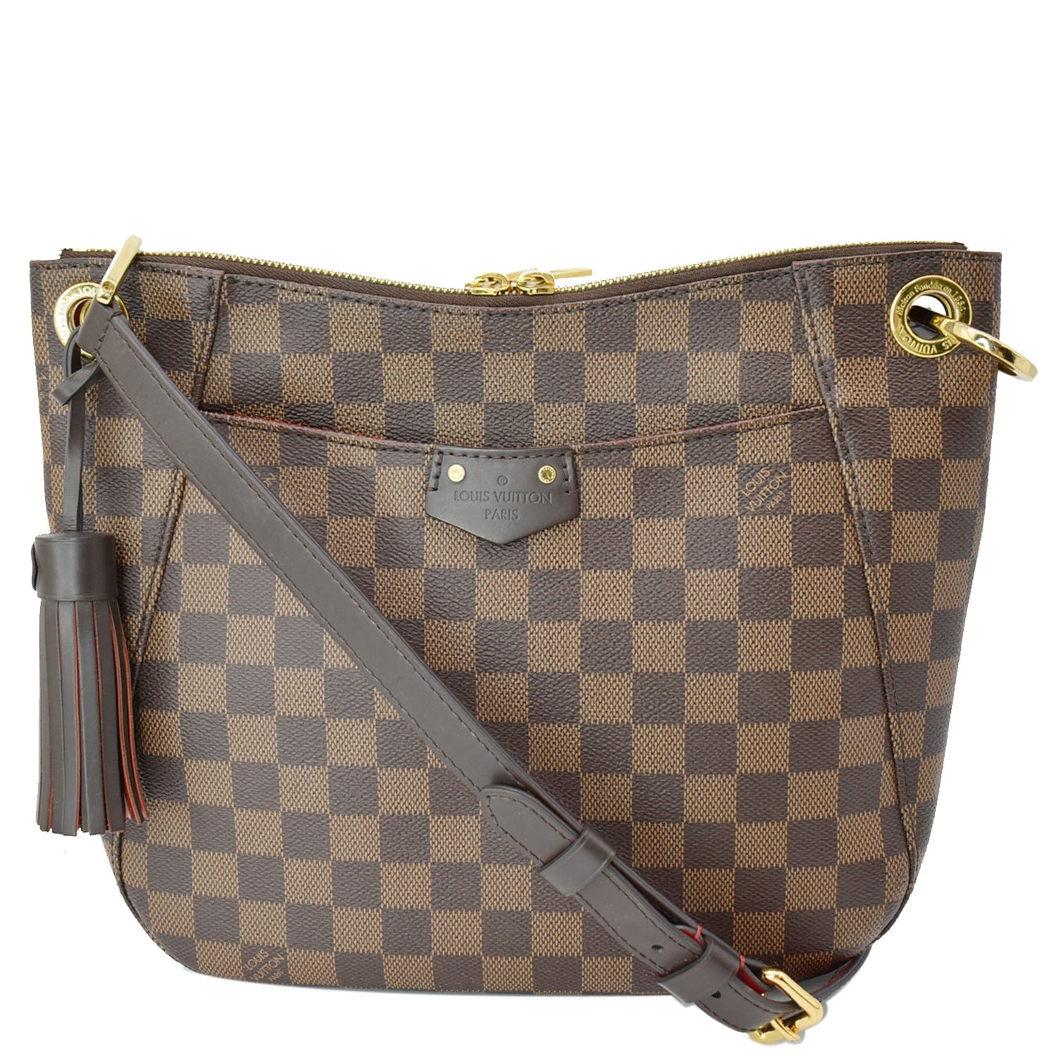 LOUIS VUITTON South Bank Besace Damier Ebene Crossbody Bag Brown