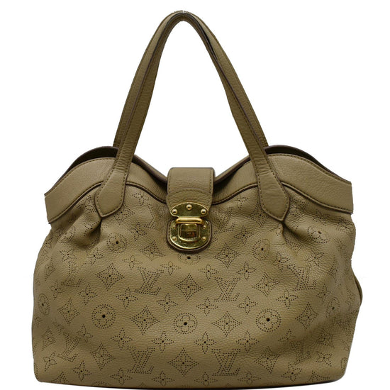 Louis Vuitton Bag Mahina XL Grey Beige Designer Handbag Dust 