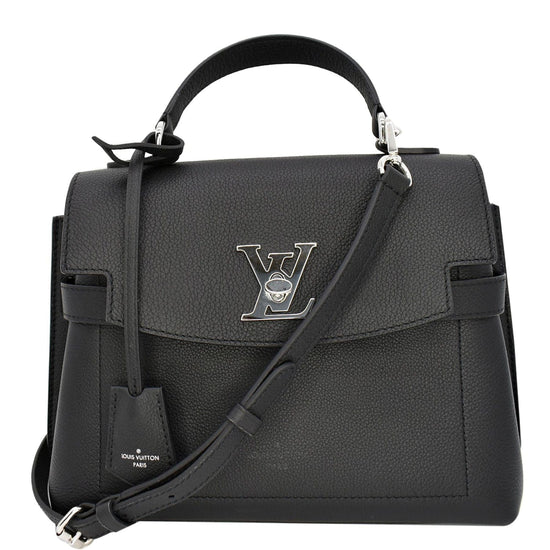 Louis Vuitton Black Floral Pebbled Leather Lockme II BB Bag