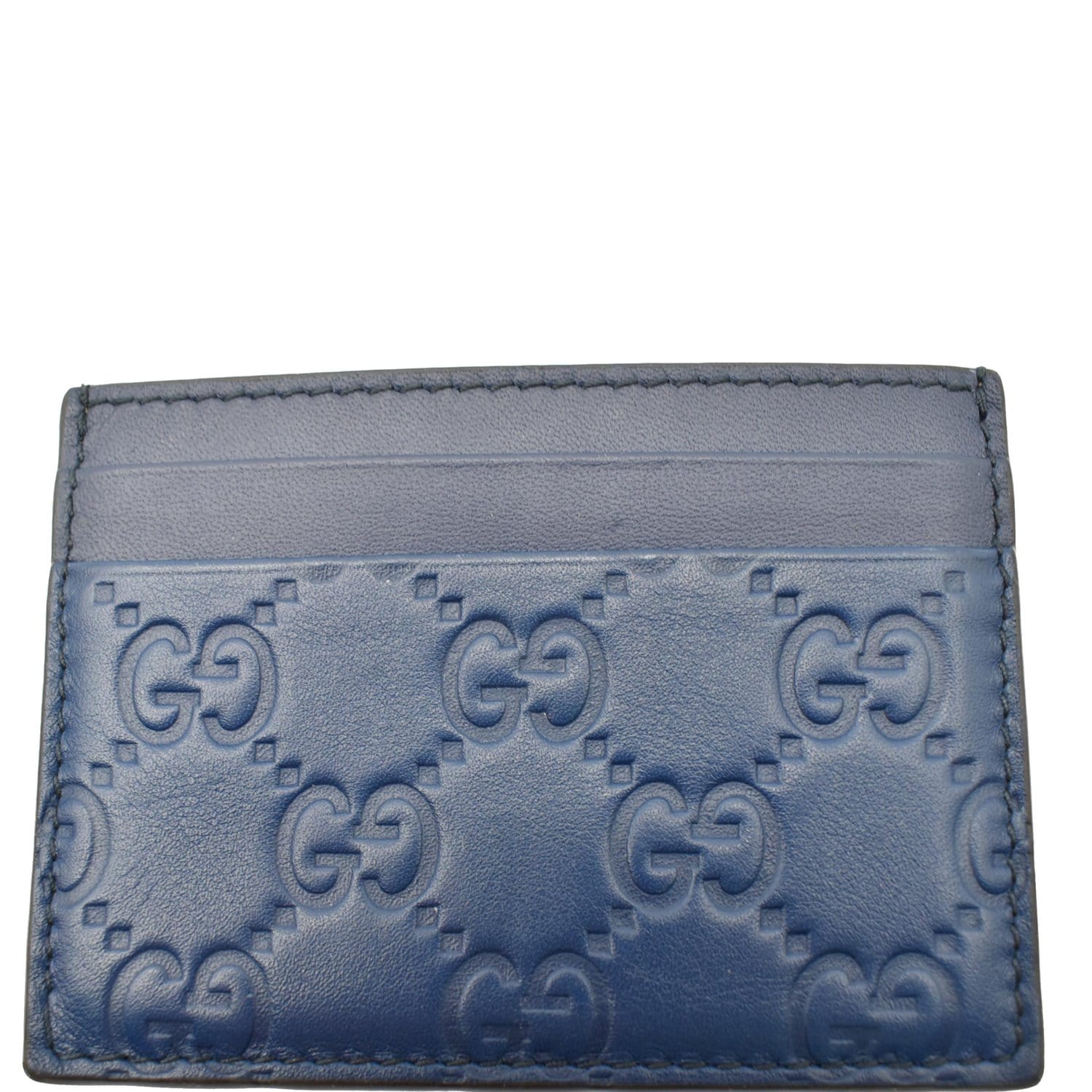 Gucci Blue Microguccissima Leather Credit Card Case Holder Wallet