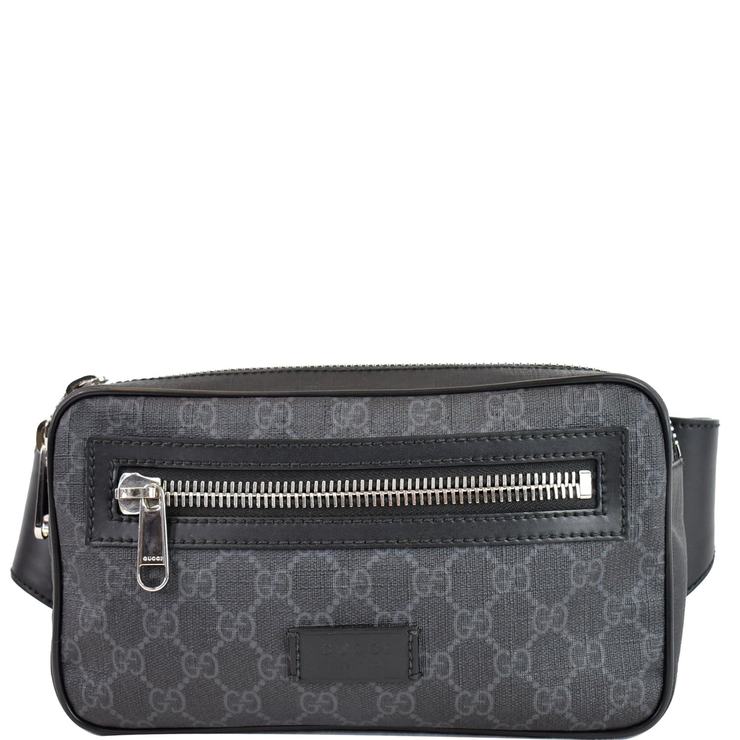 Calvin Klein Leather-trim Monogram Belt Bag in Black