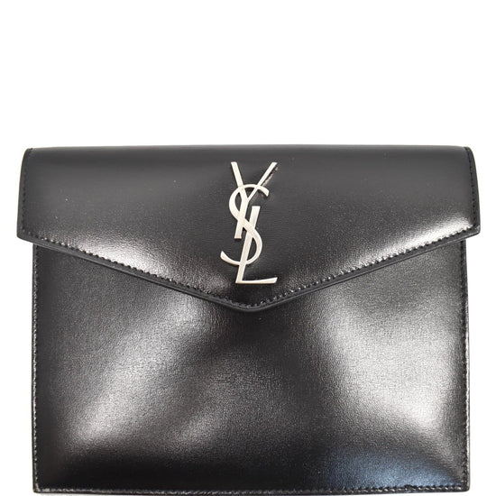 Uptown leather clutch bag Saint Laurent Black in Leather - 31835398