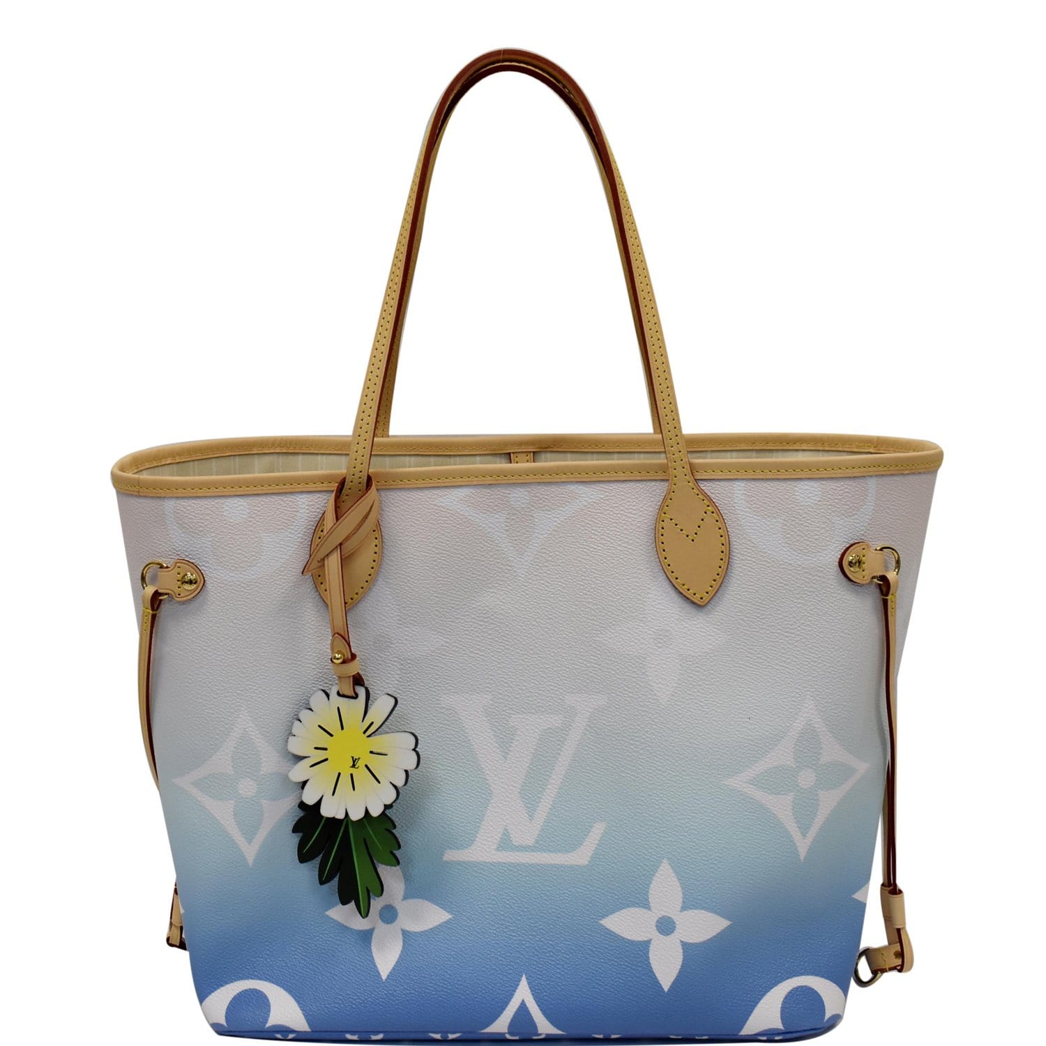 Louis Vuitton Blue Monogram Velvet Match Neverfull mm Tote with Pouch 24lv517s
