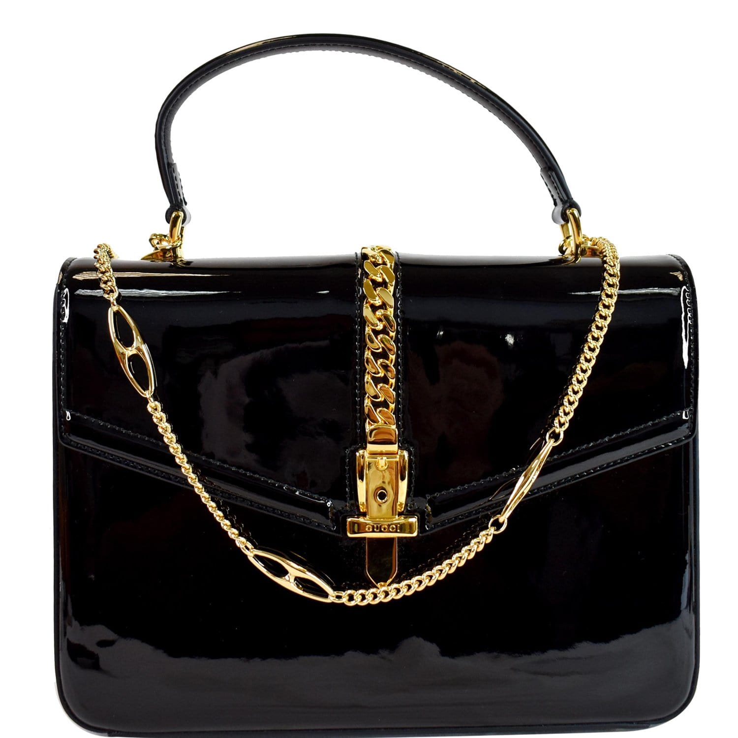 sylvie 1969 patent leather mini top handle bag