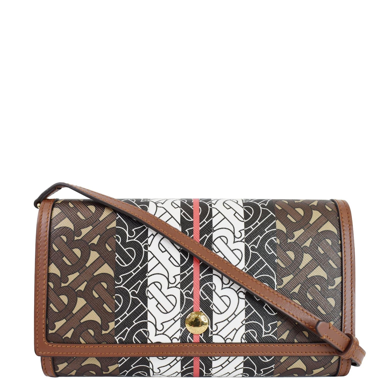 Burberry Monogram Print E-Canvas Card and Phone Case with Strap