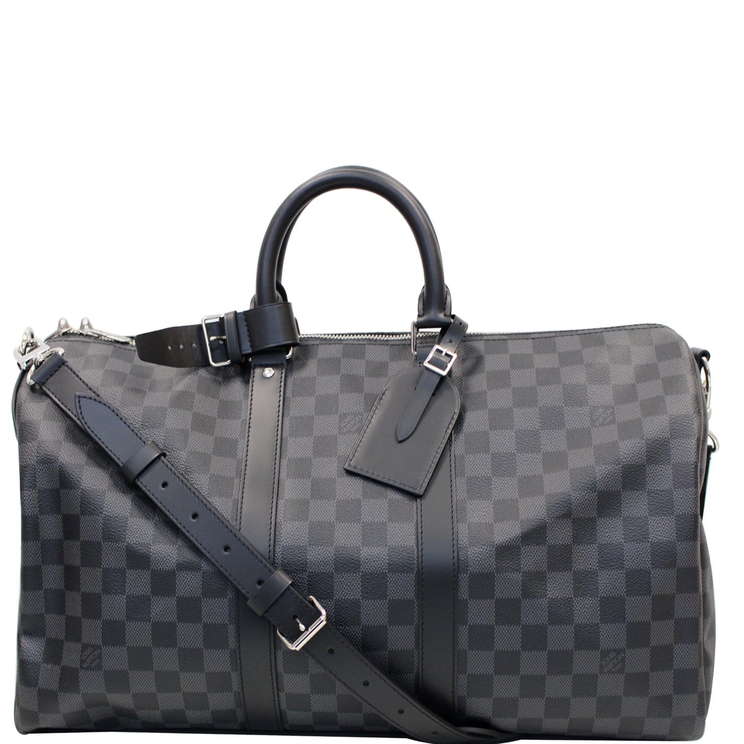 Louis Vuitton Keepall 45 Bandouliere Damier Graphite Travel Bag Black