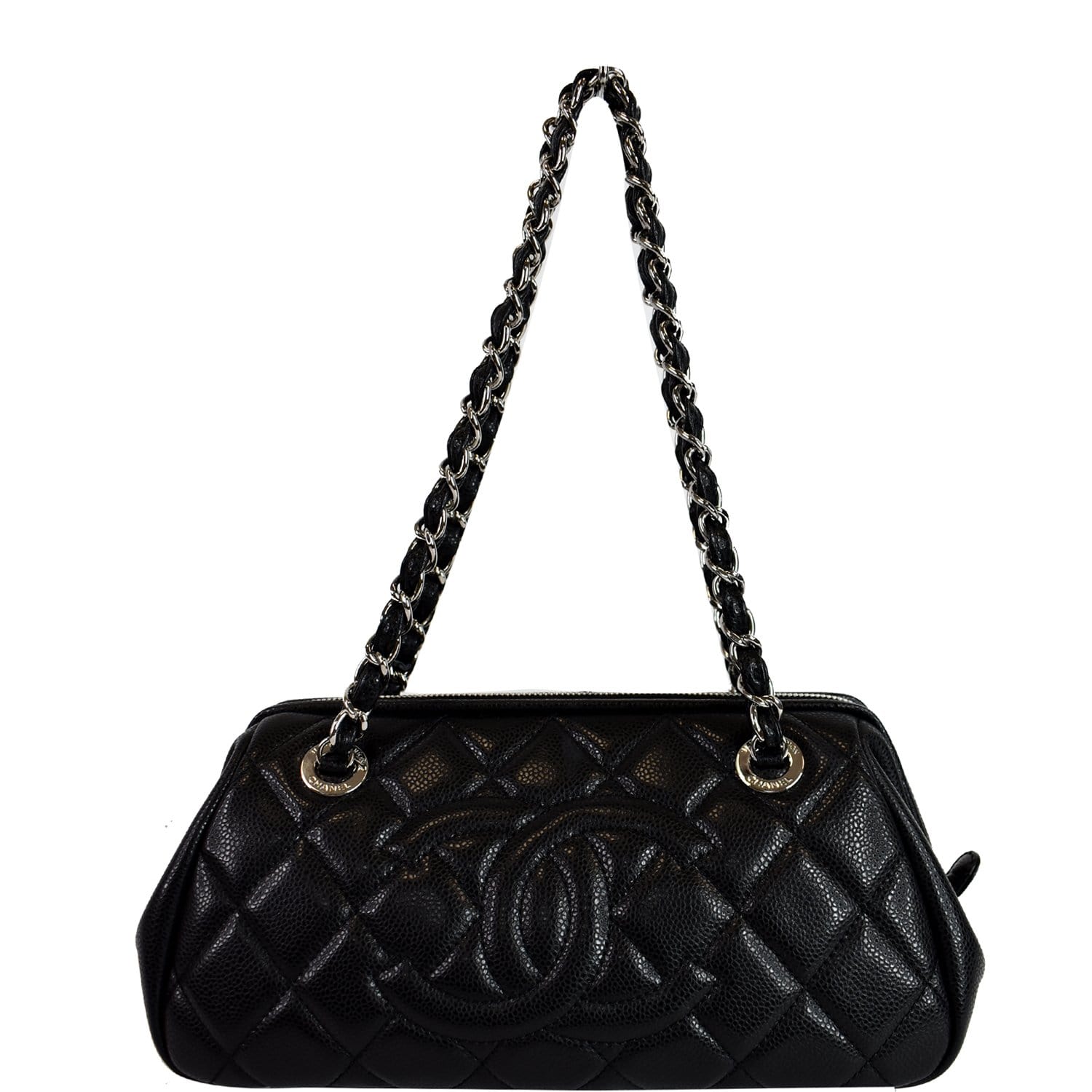 Chanel Black Quilted Caviar Leather Timeless Shoulder Bag - Yoogi's Closet