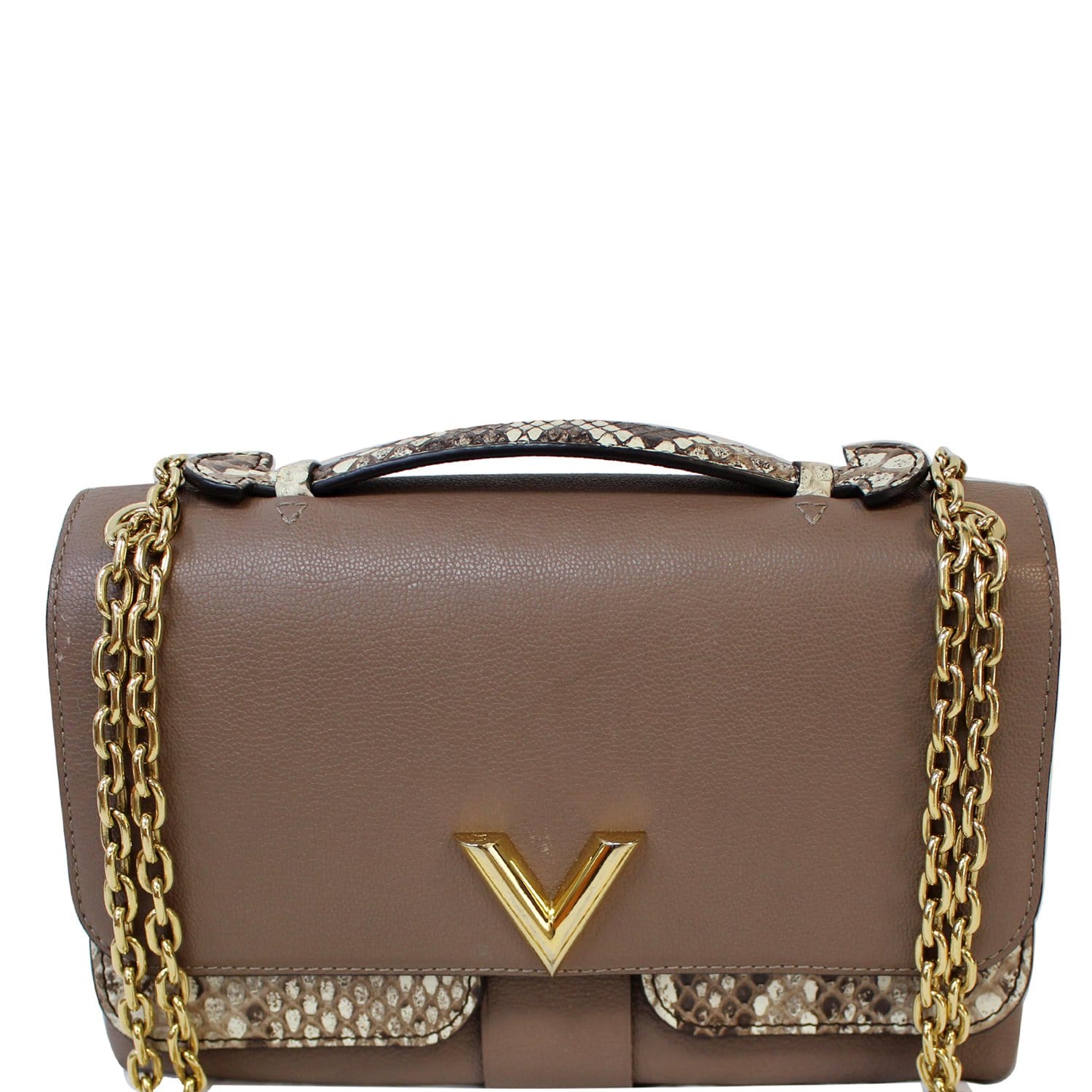 CHLOE Epi Leather Small Gold Chain Shoulder Bag in Camel Gold Tan