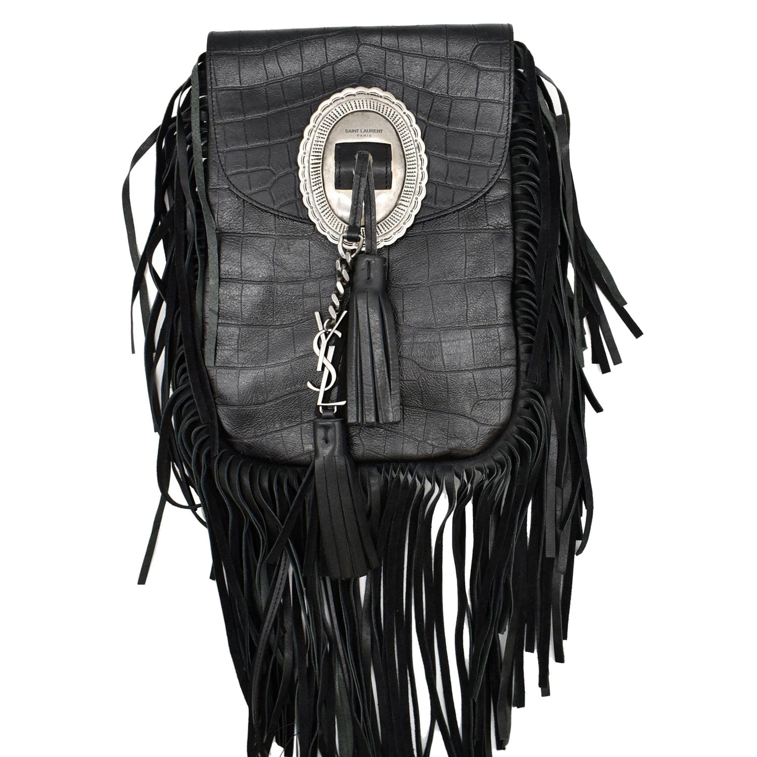 Fringe Crossbody Bag in Black