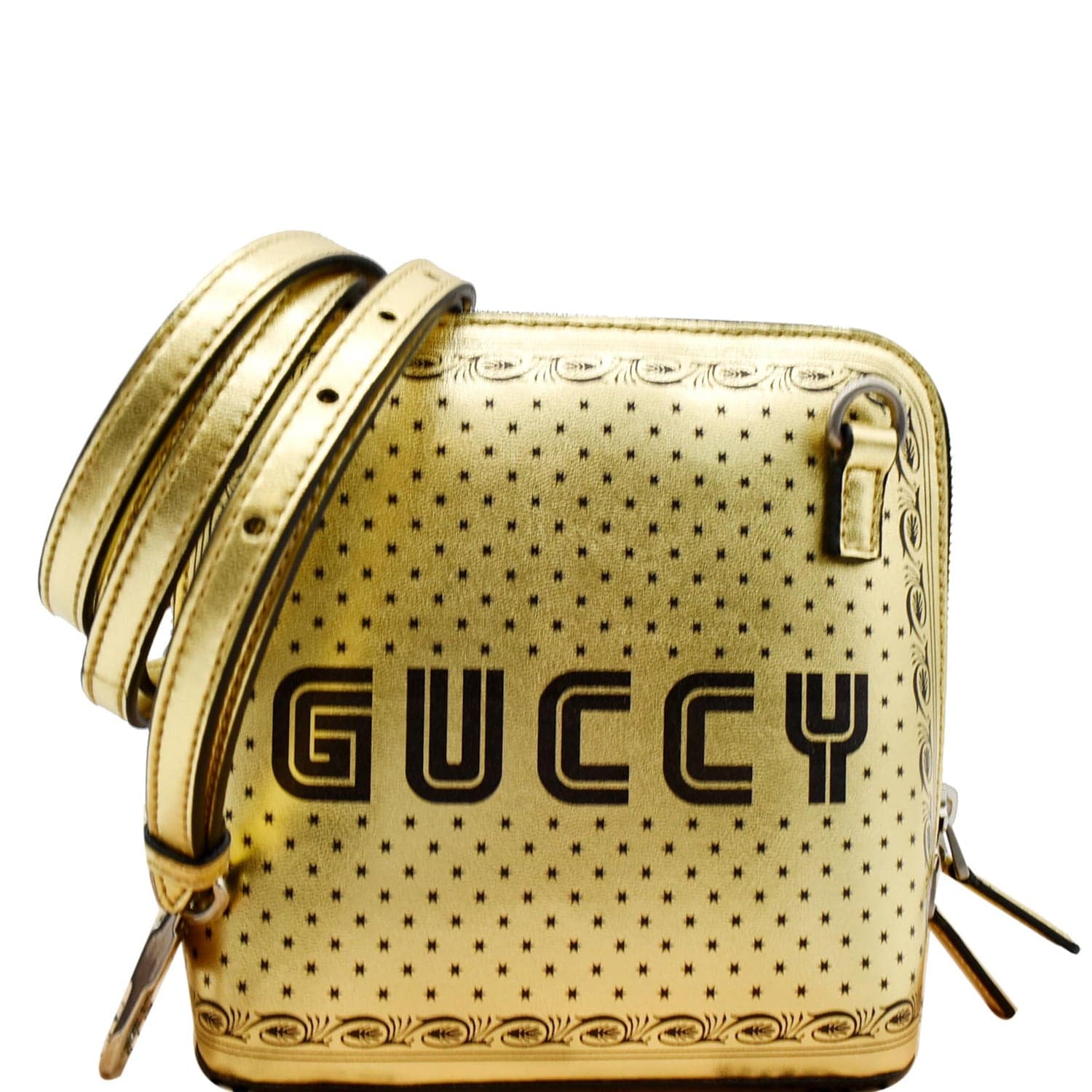 GUCCI Moon Steller Guccy Leather Crossbody Bag Ivory - Final Sale