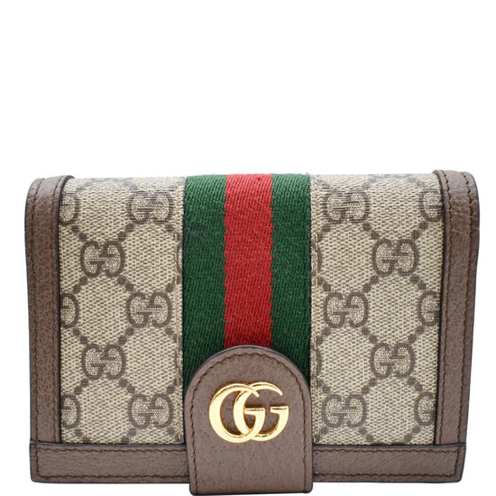 GUCCI Ophidia GG Supreme Monogram Phone Case Wristlet Beige 598654