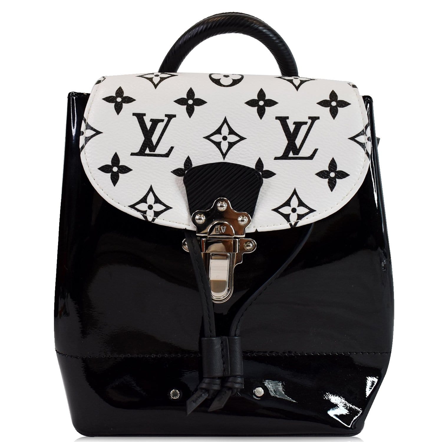 Louis Vuitton Hot Springs Backpack White Monogram and Patent in Black, Women's