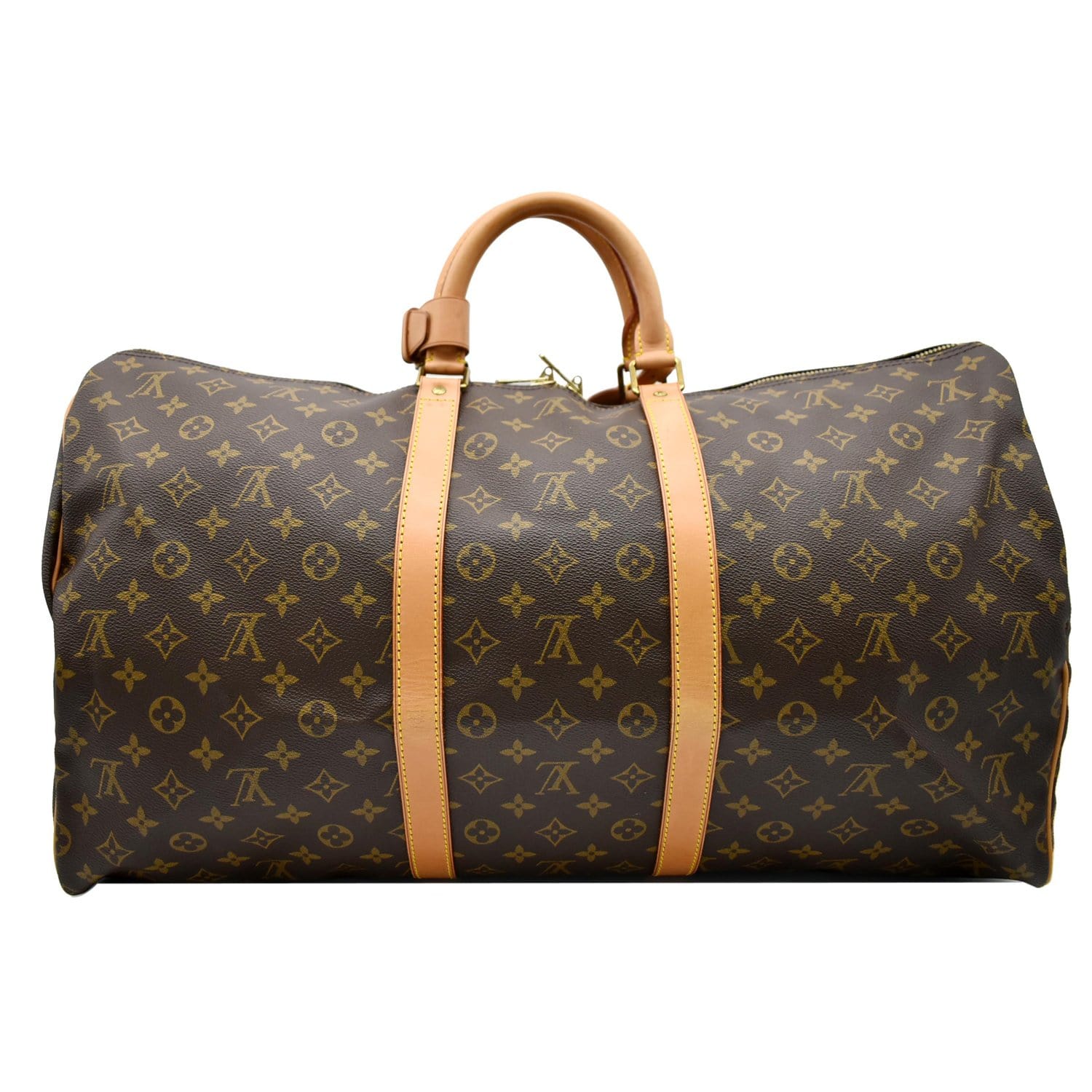 LOUIS VUITTON Keepall 55 Monogram Canvas Travel Bag Brown