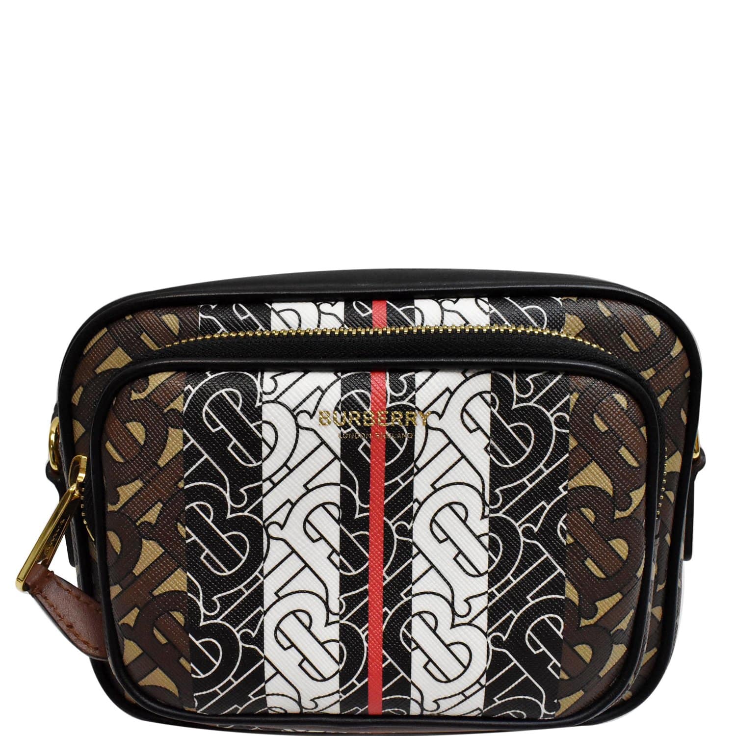 Burberry Monogram Stripe Crossbody - Brown Crossbody Bags