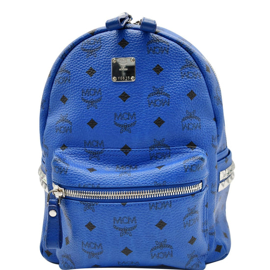 MCM Stark Classic Visetos Canvas Backpack Light Blue