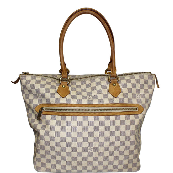 LOUIS VUITTON Saleya MM Damier Azur Tote Bag White - 15% OFF