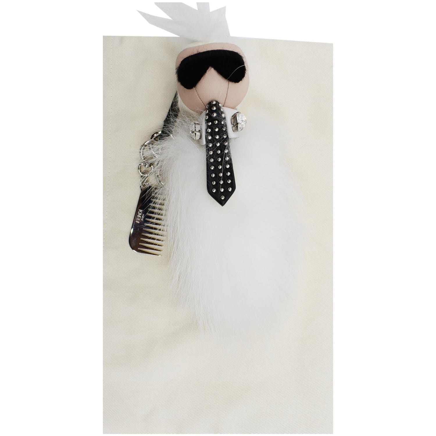 FENDI Karl Lagerfeld Stainless Keychain White - 25%
