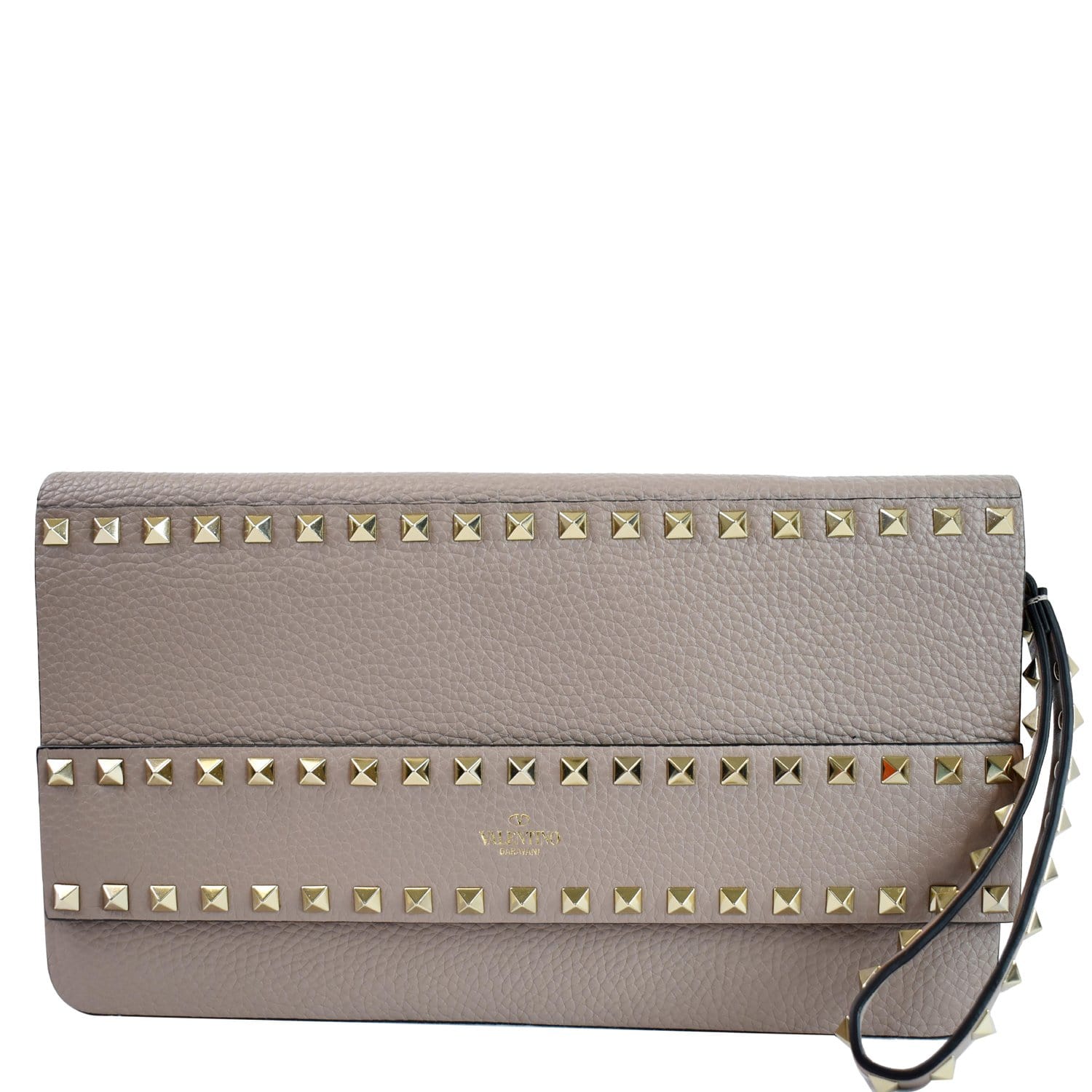 Valentino Garavani - V-Ring Poudre Leather V-Ring Clutch