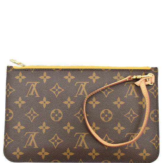 LOUIS VUITTON Pochette Wristlet Pouch Monogram Canvas Neverfull MM Bro